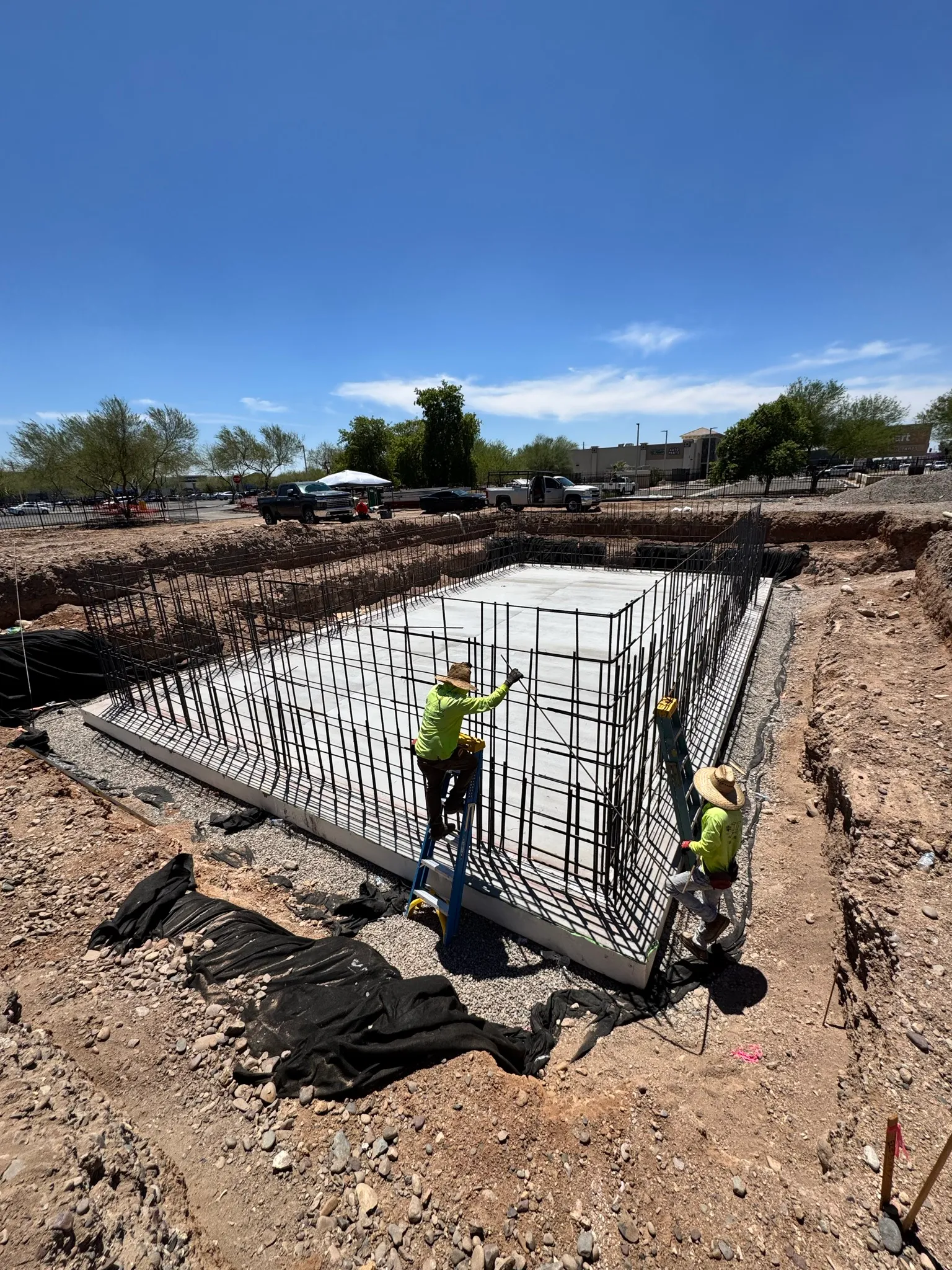 Foundation rebar and crew